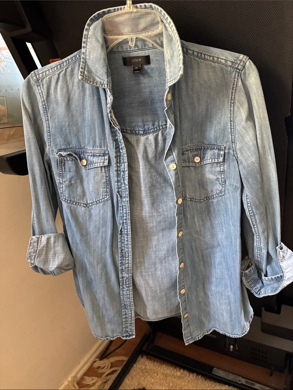 J. Crew Light Blue Denim Button-Front Shirt